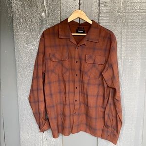 Brixton Relaxed Old School Fit Button Down - Brown